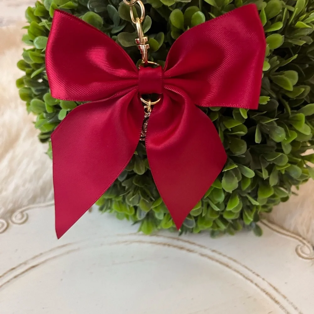 Faux Satin Bow Purse Charm with fashion embellished charm and bow magnet - Picture 3 of 5